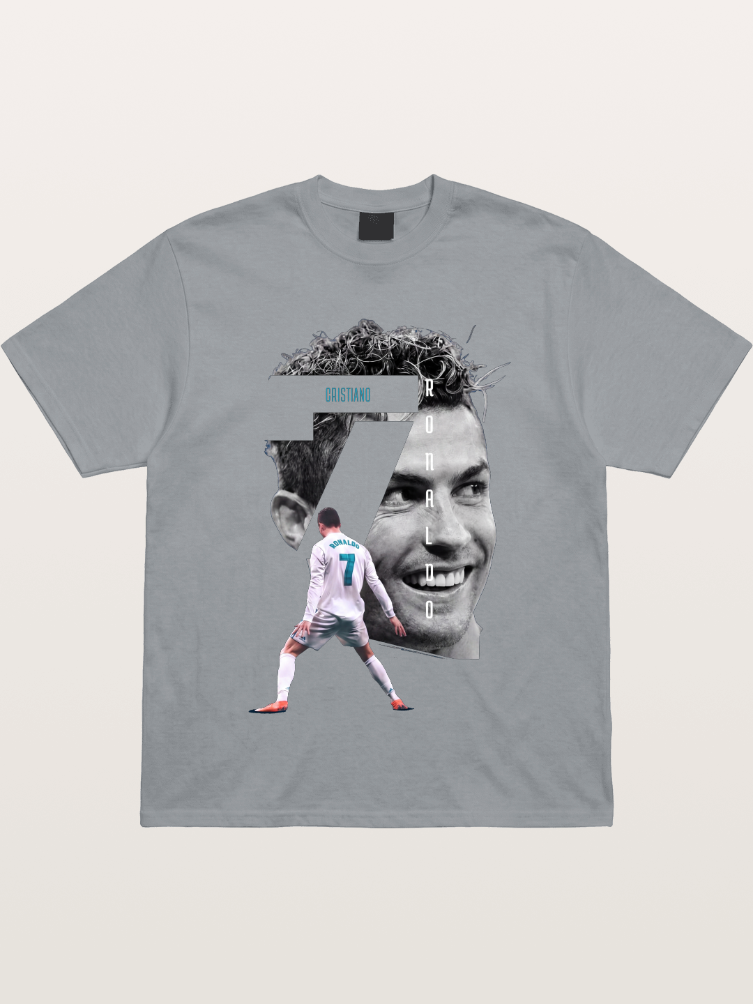 Cristiano Ronaldo 7 Number Montage Gildan T-shirt