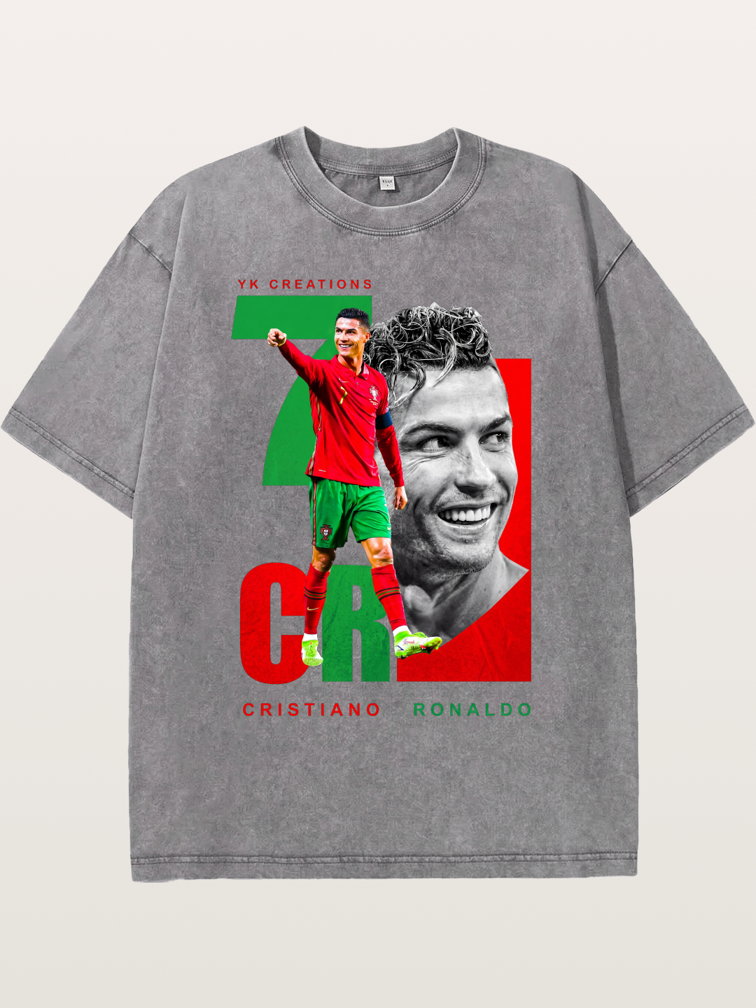 Ronaldo Portugal Dual Montage Washed T-shirt