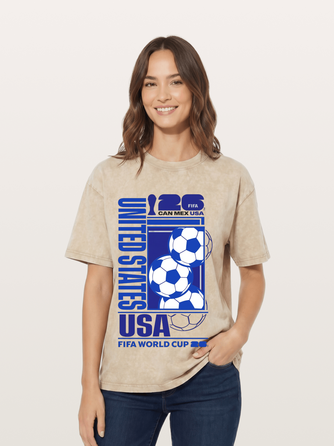 USA Mexico Canada Soccer Art Washed T-shirt