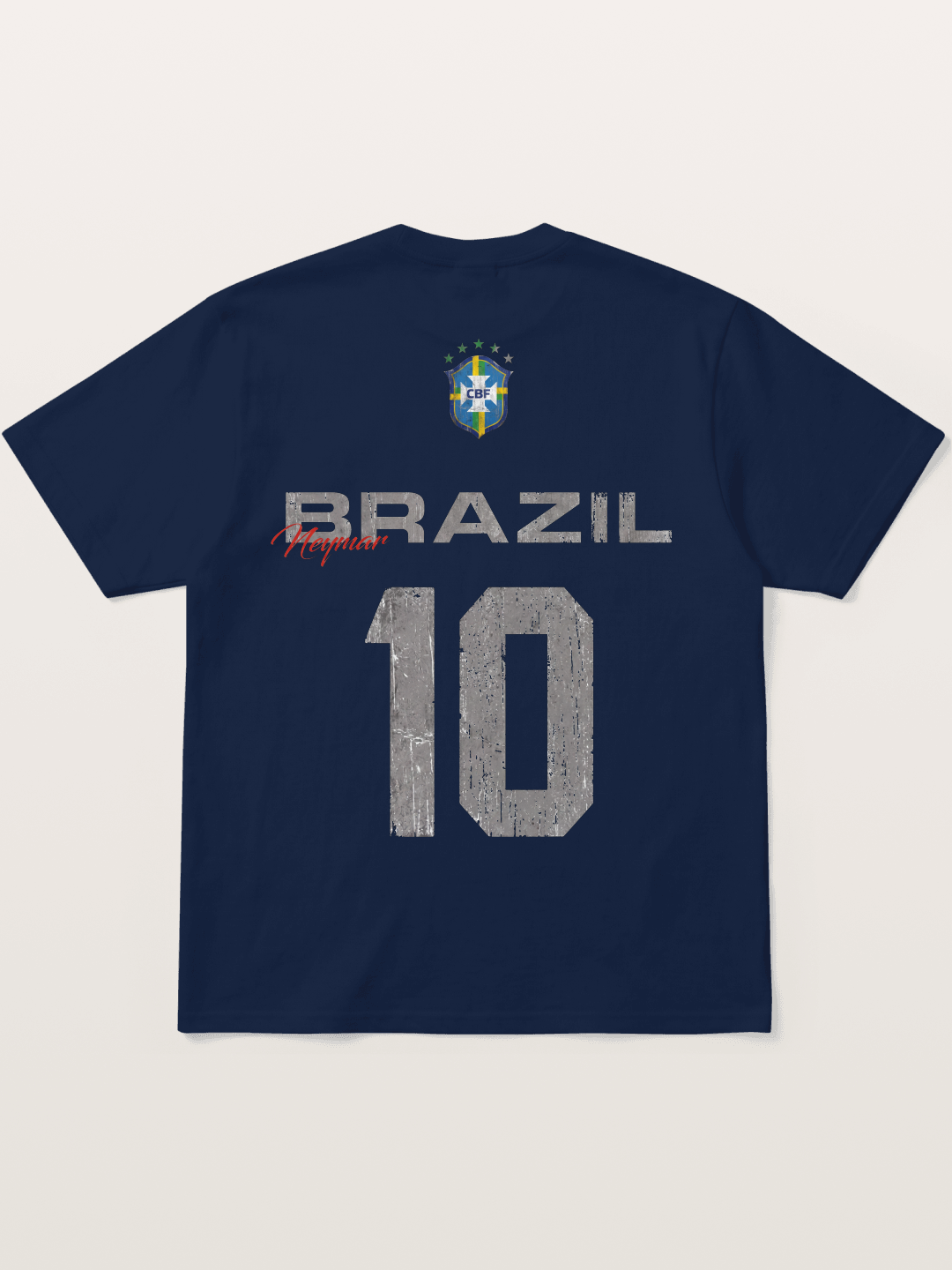 Brazil Neymar 10 Vintage Cotton T-shirt