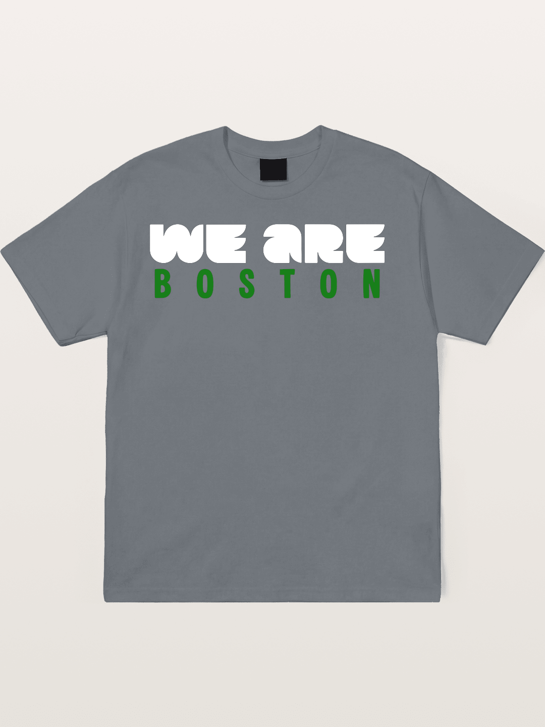 Boston Green Bold Text Cotton T-shirt