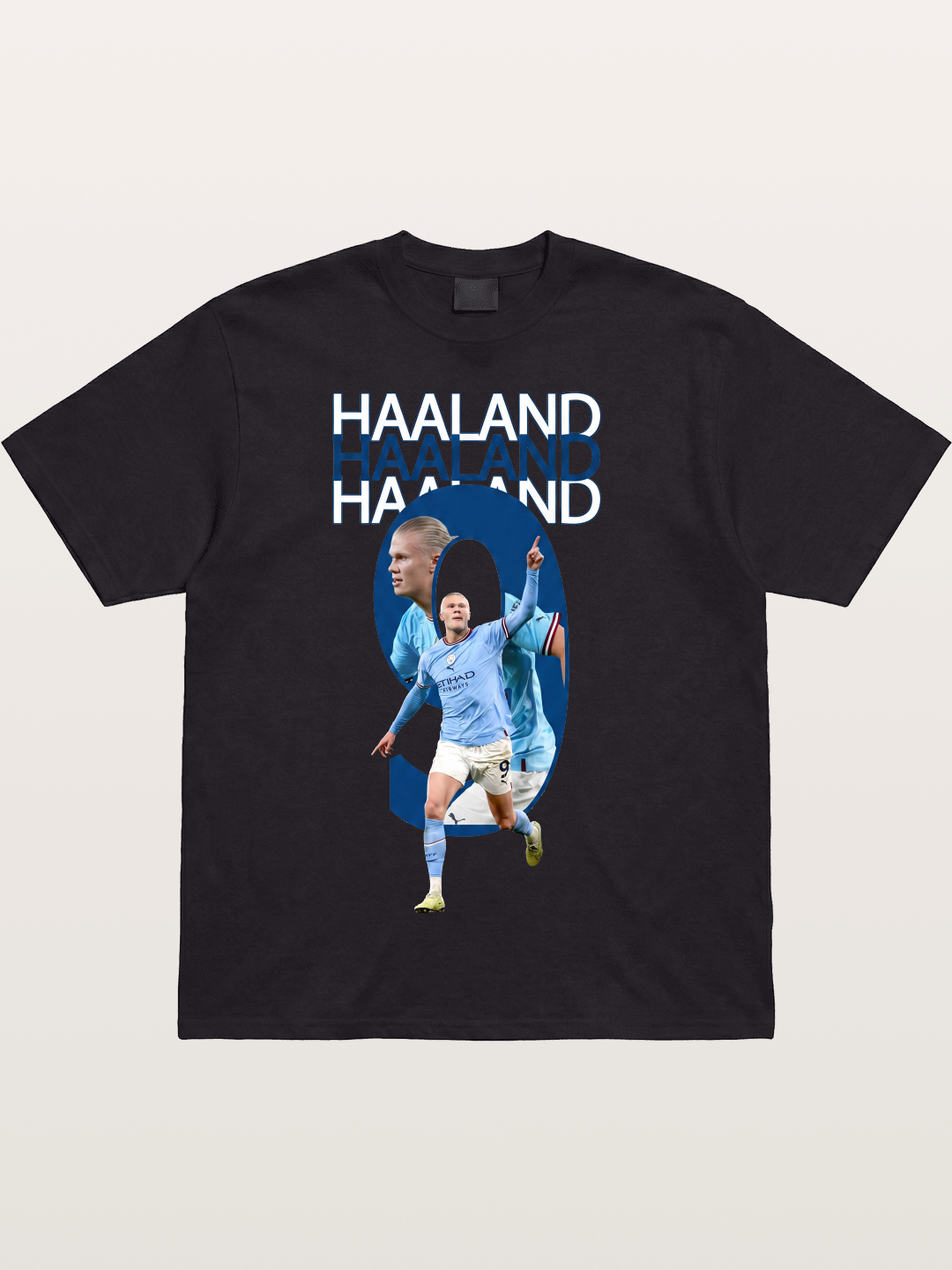 Haaland Man City Number 9 Art Cotton T-shirt
