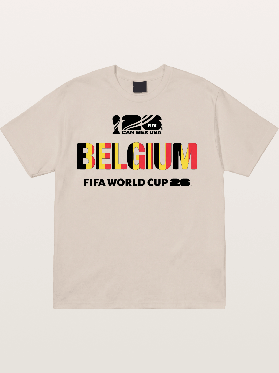 Belgium 2026 Flag Pattern Print Cotton T-shirt