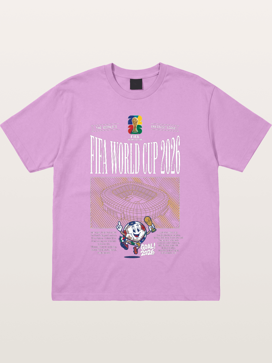 2026 WC Stadium Mascot Line Art Gildan T-shirt