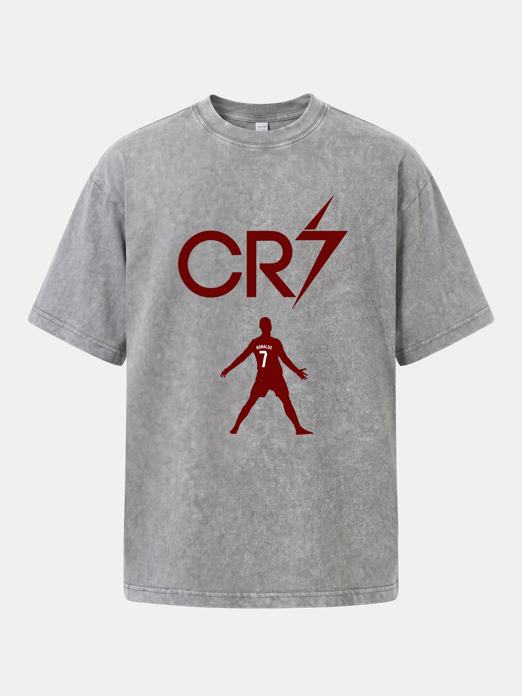 CR7 Initials And Player Silhouette Washed T-shirt