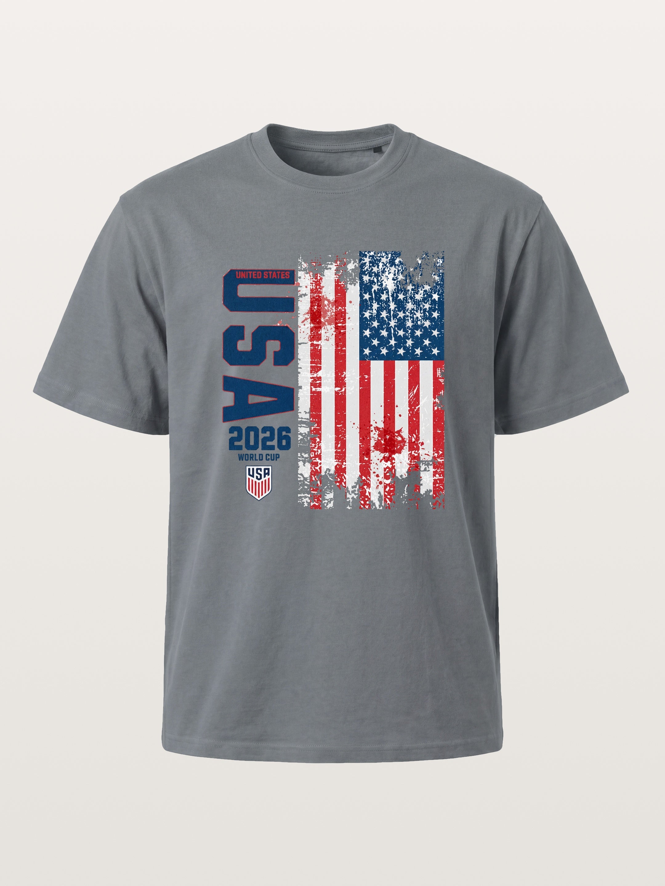 USA 2026 World Cup Grunge Print Cotton T-shirt