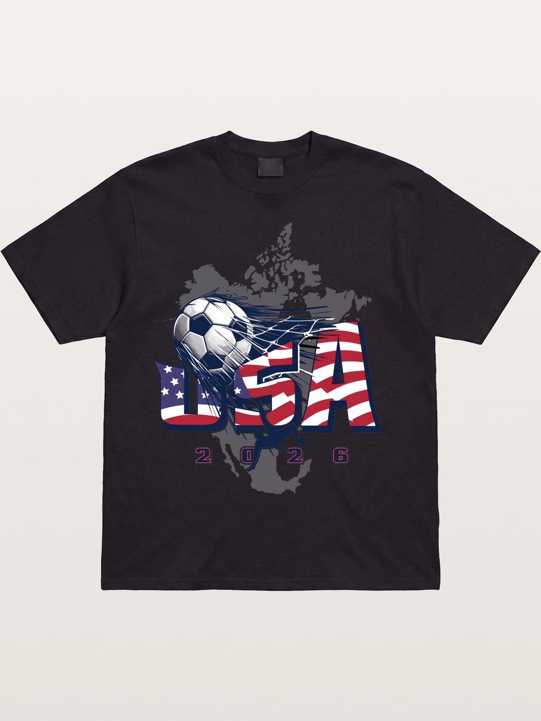 American Flag Soccer Map 2026 Cotton T-shirt