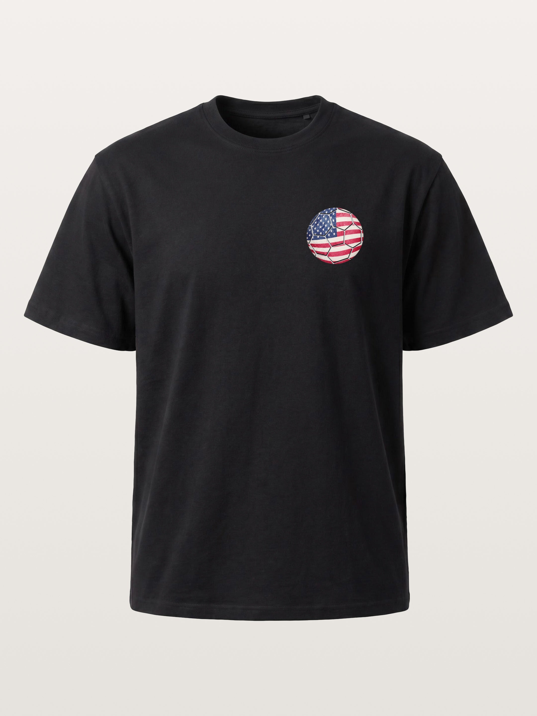 USA Flag Soccer Ball Art Cotton T-shirt