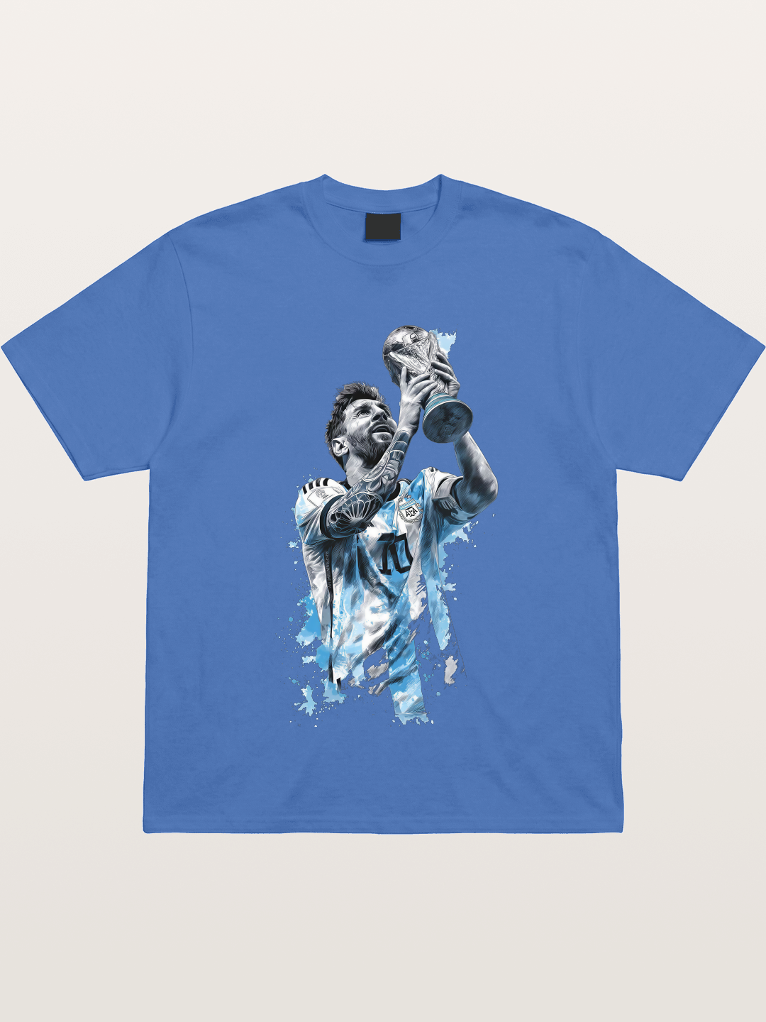 Messi WC Trophy Watercolor Gildan T-shirt
