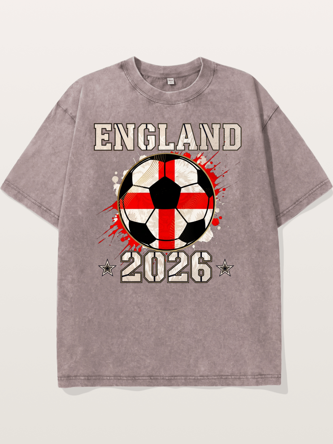 England 2026 Soccer Cross Flag Washed T-shirt