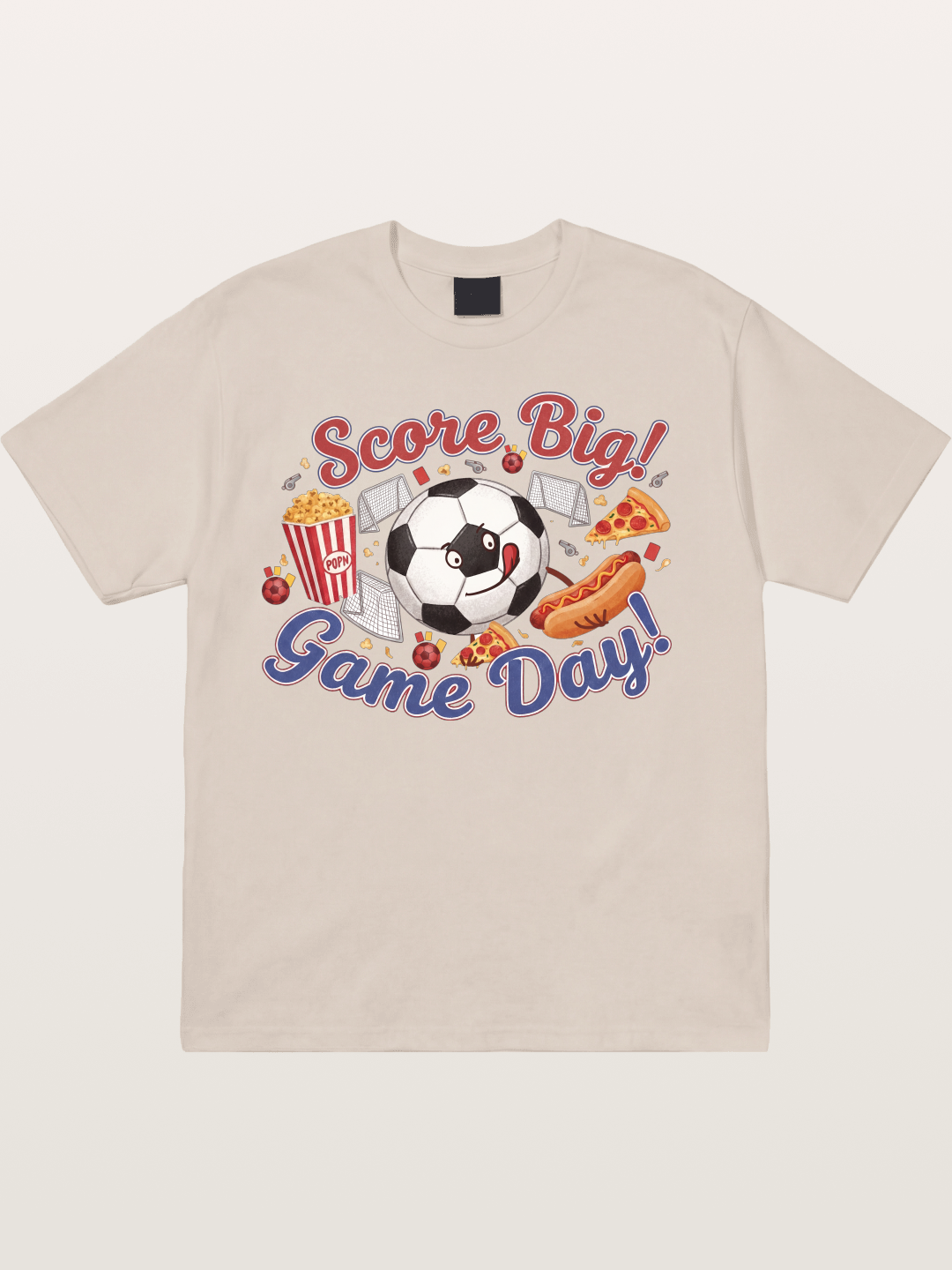 Game Day Snack Soccer Doodle Cotton T-shirt
