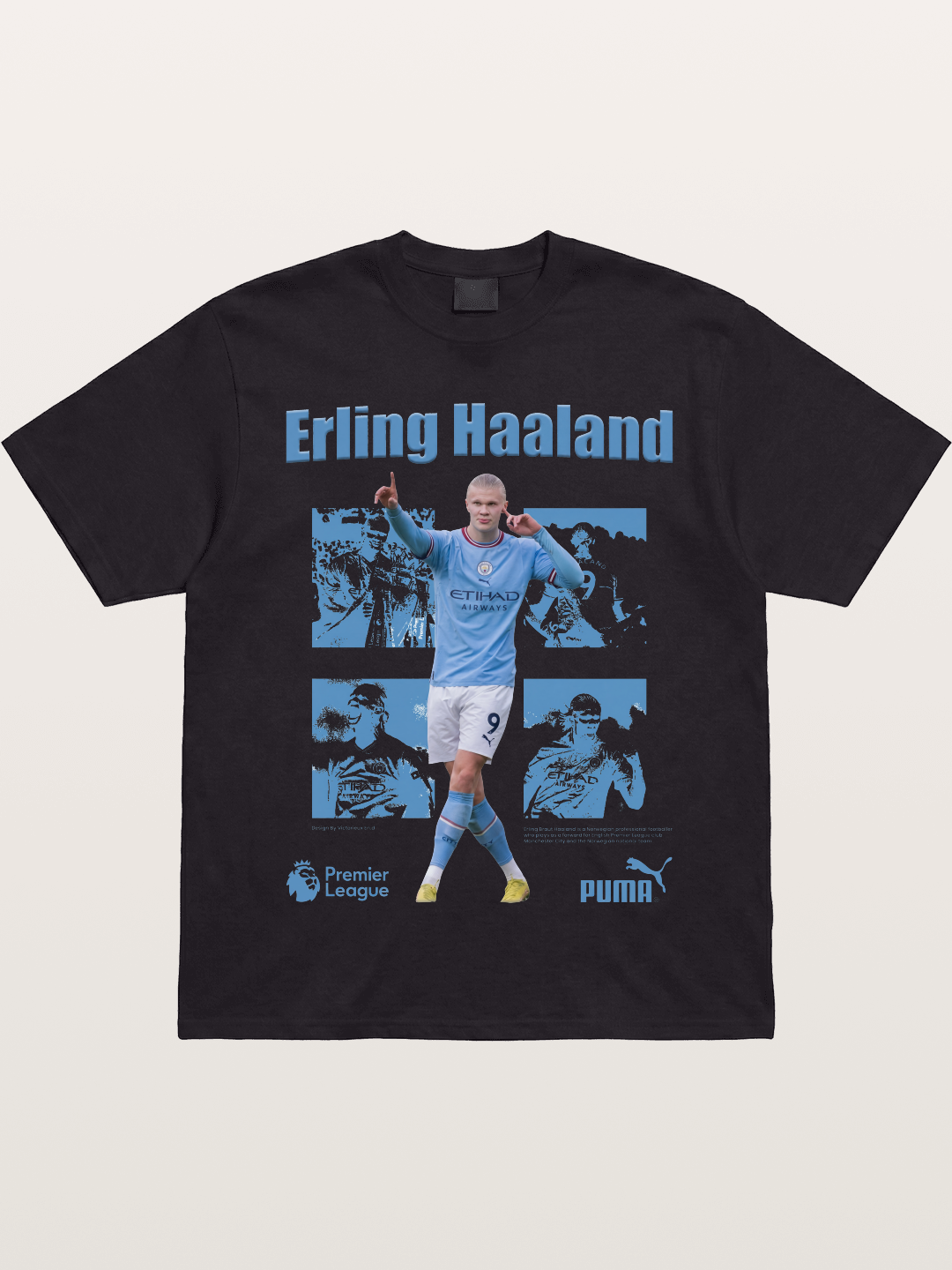 Haaland Premier League Poster Gildan T-shirt