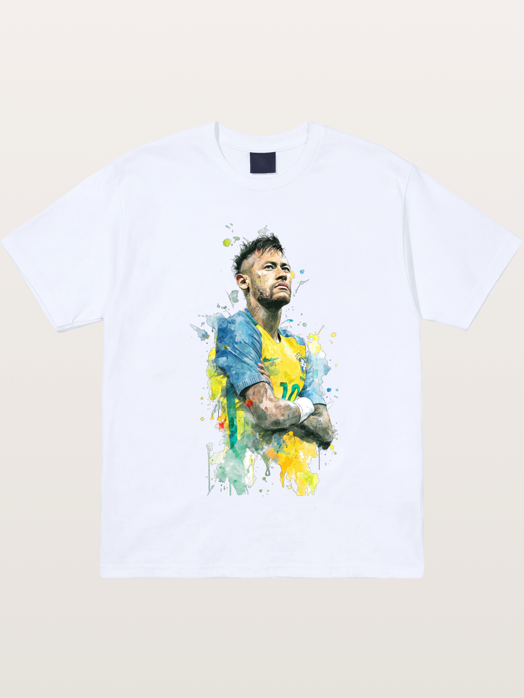 Neymar Brazil Watercolor Print Gildan T-shirt