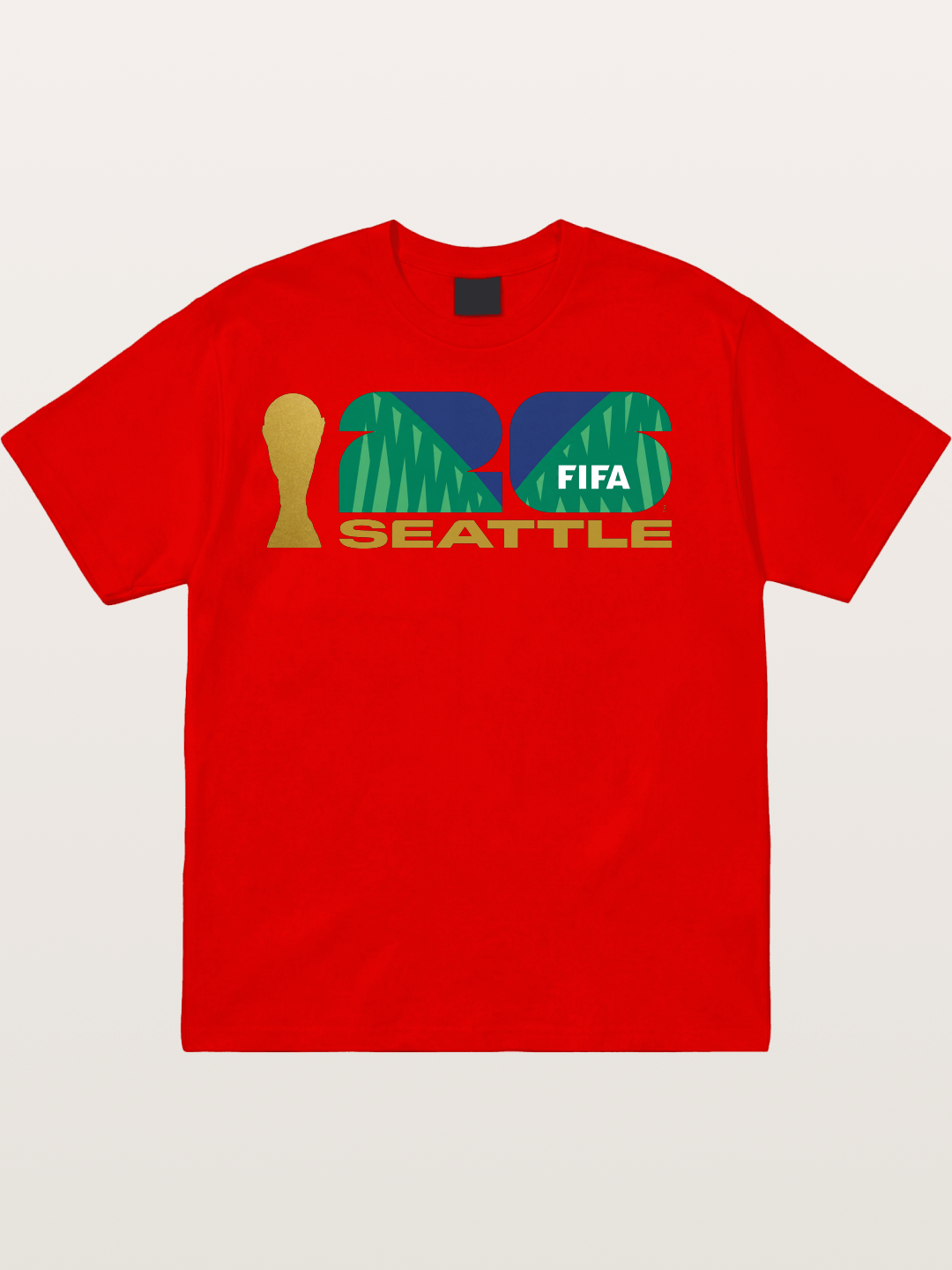Seattle WC 2026 Gold Green Logo Cotton T-shirt