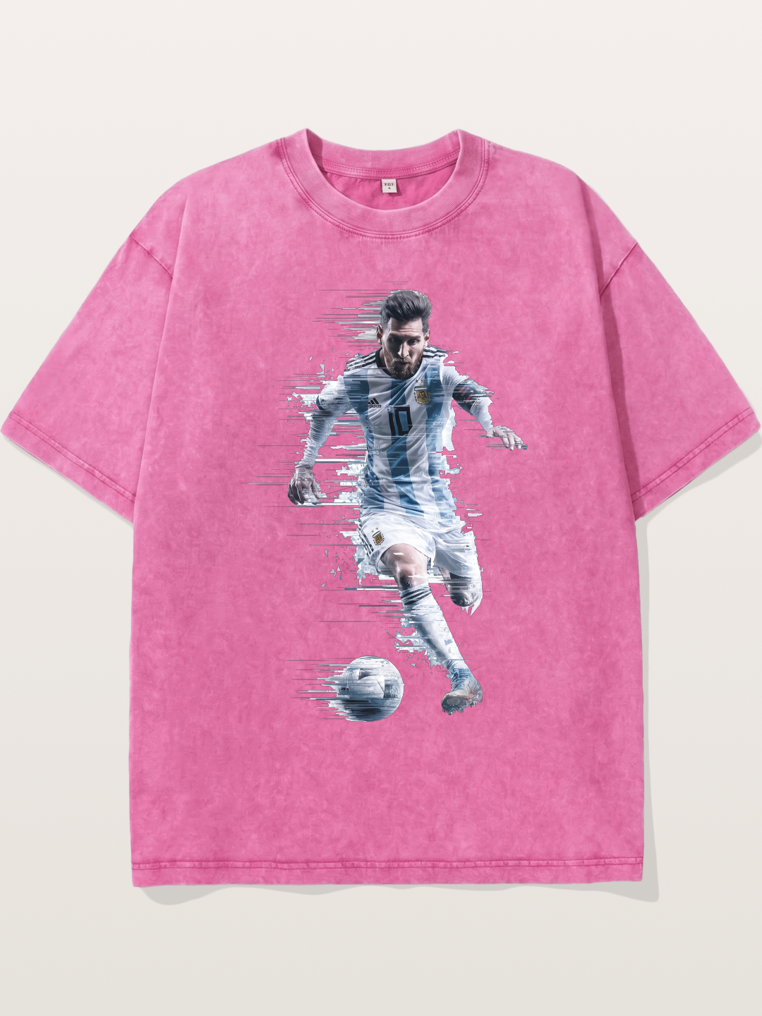 Messi Motion Blur Graphic Washed T-shirt