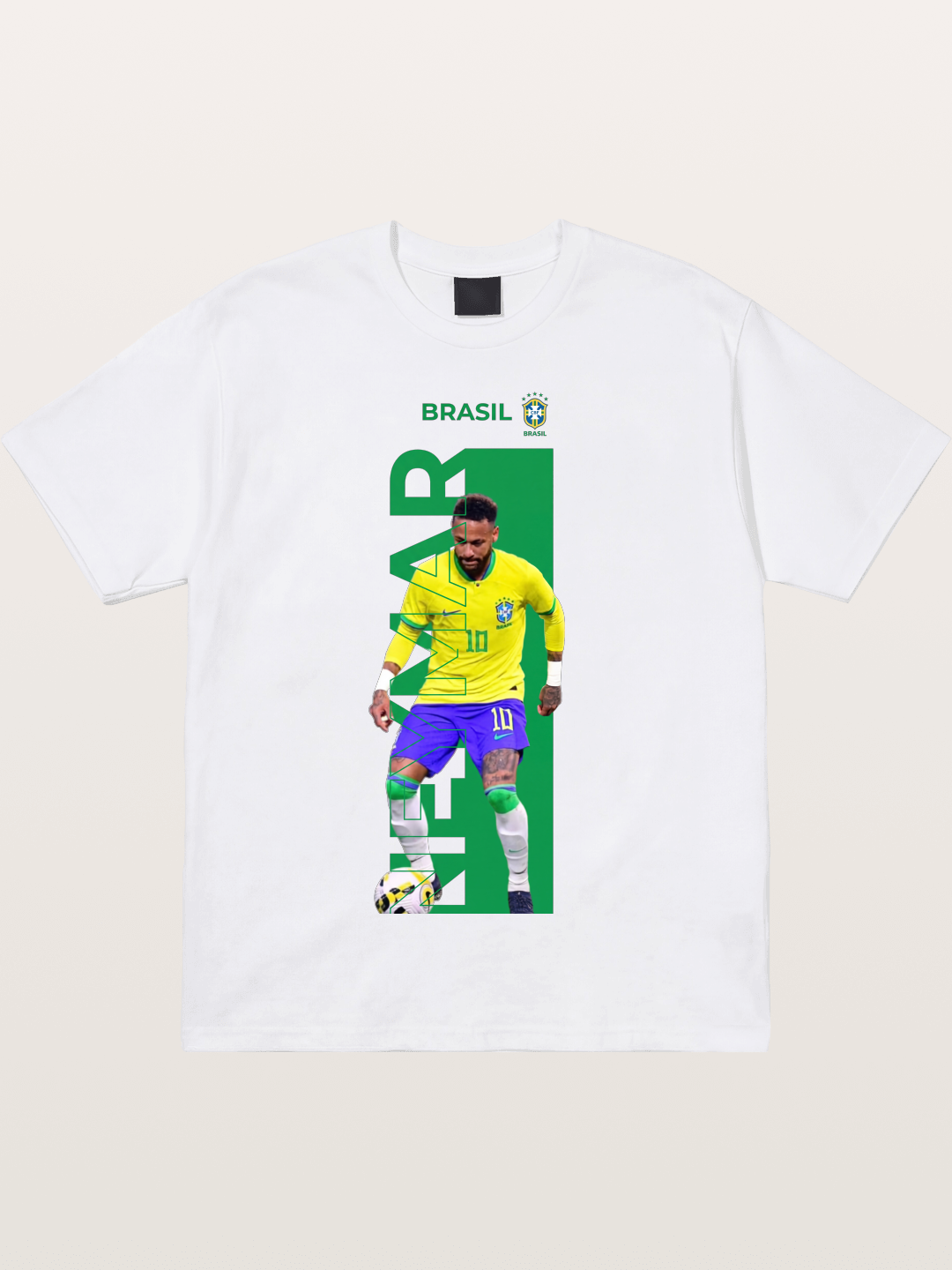 Neymar Brasil Jersey Print Cotton T-shirt