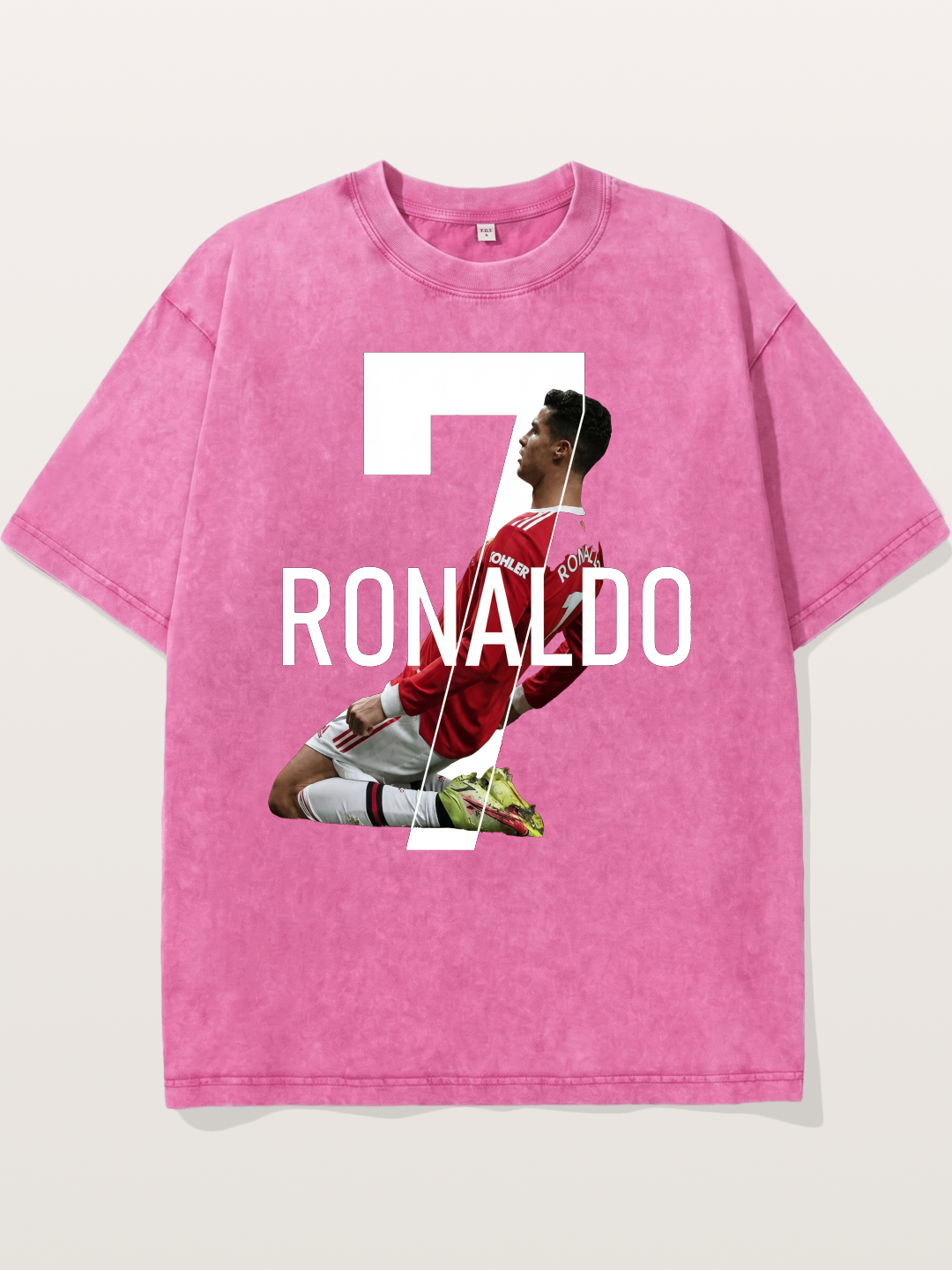 Ronaldo Red Jersey Celebration Pose Washed T-shirt