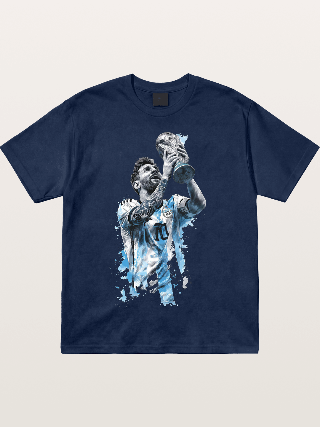 Messi WC Trophy Watercolor Cotton T-shirt