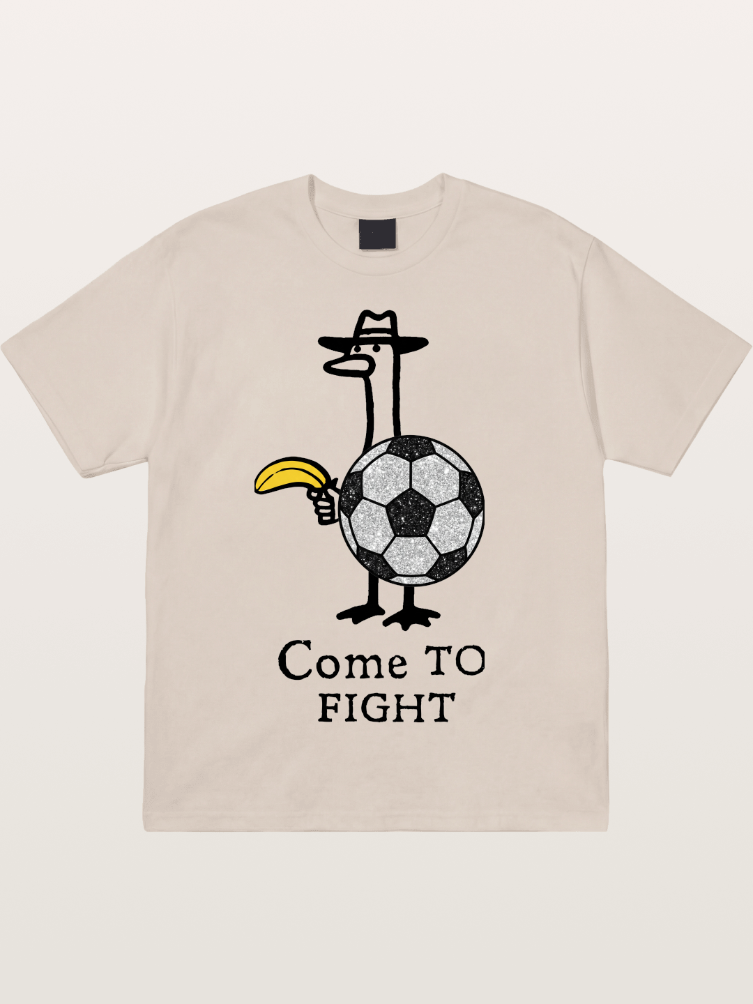 Ostrich Come To Fight Soccer Art Cotton T-shirt