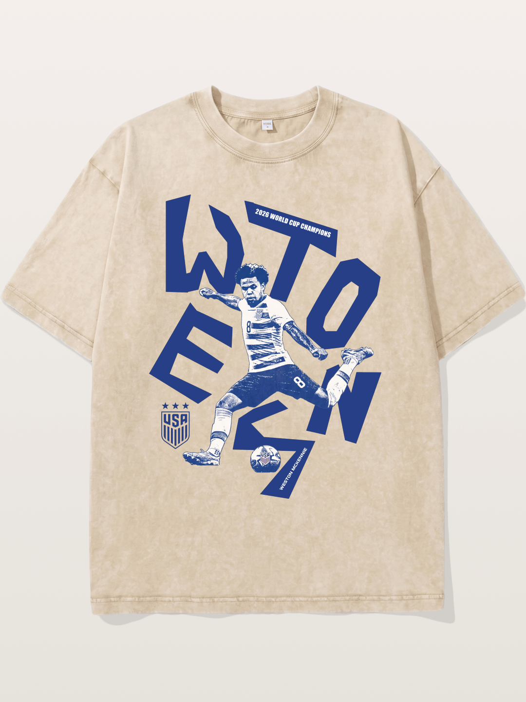 Weston Mckennie Bold USA Lettering Washed T-shirt