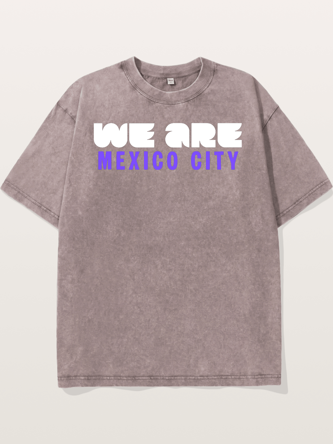 Mexico City Purple Bold Print Washed T-shirt