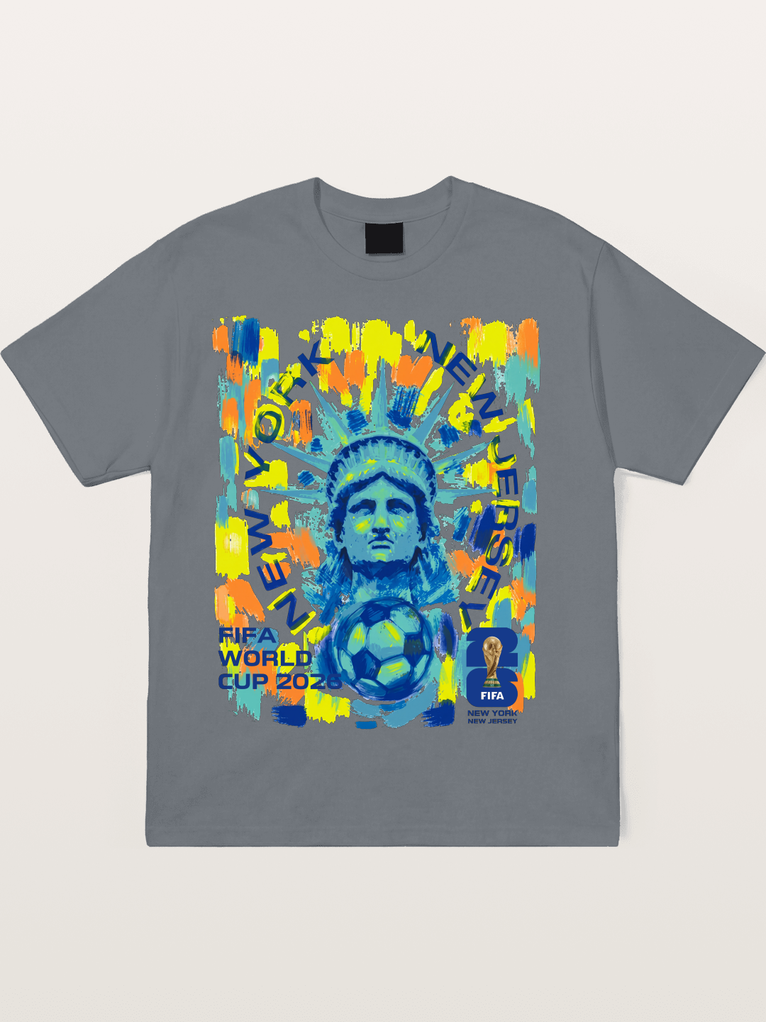 NY NJ WC 2026 Statue of Liberty Art Cotton T-shirt