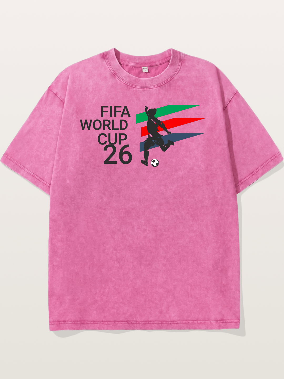 2026 WC Soccer Player Color Stripes Washed T-shirt