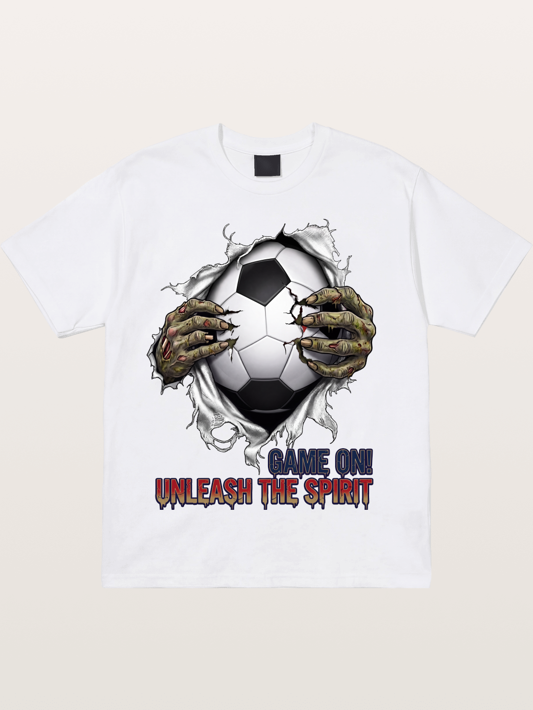 Zombie Claw Tear Soccer Print Cotton T-shirt