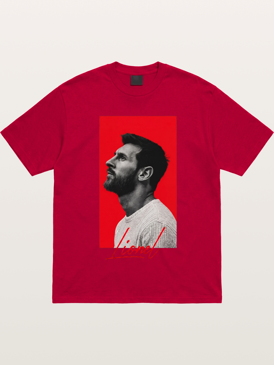 Messi Red Background Portrait Gildan T-shirt