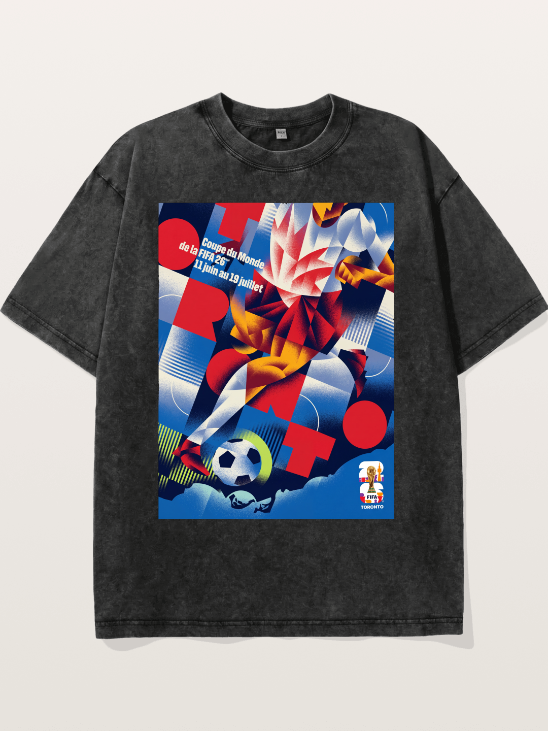Canada WC 2026 Soccer Player Abstract Washed T-shirt