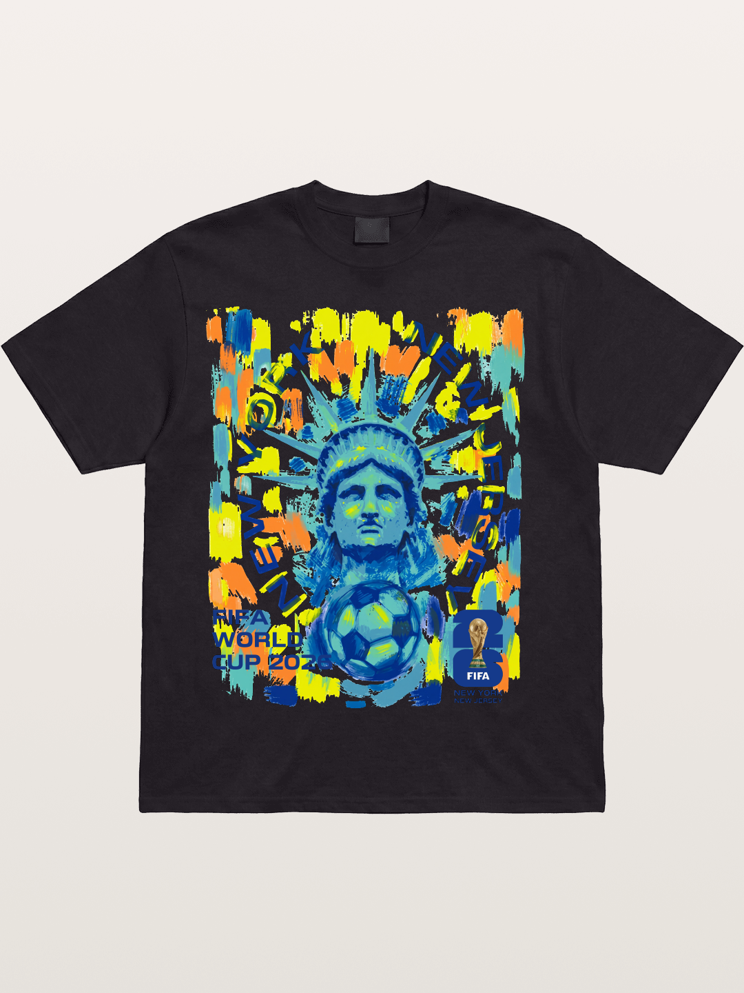 NY NJ WC 2026 Statue of Liberty Art Cotton T-shirt