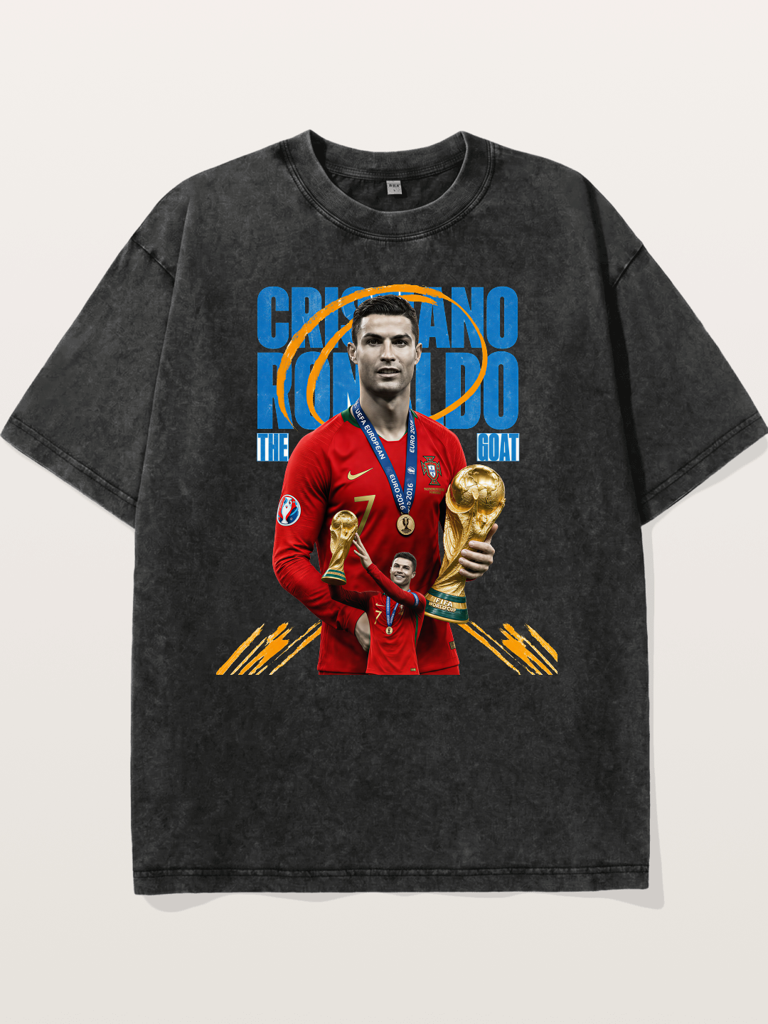 CR7 Portugal WC Trophy Art Washed T-shirt