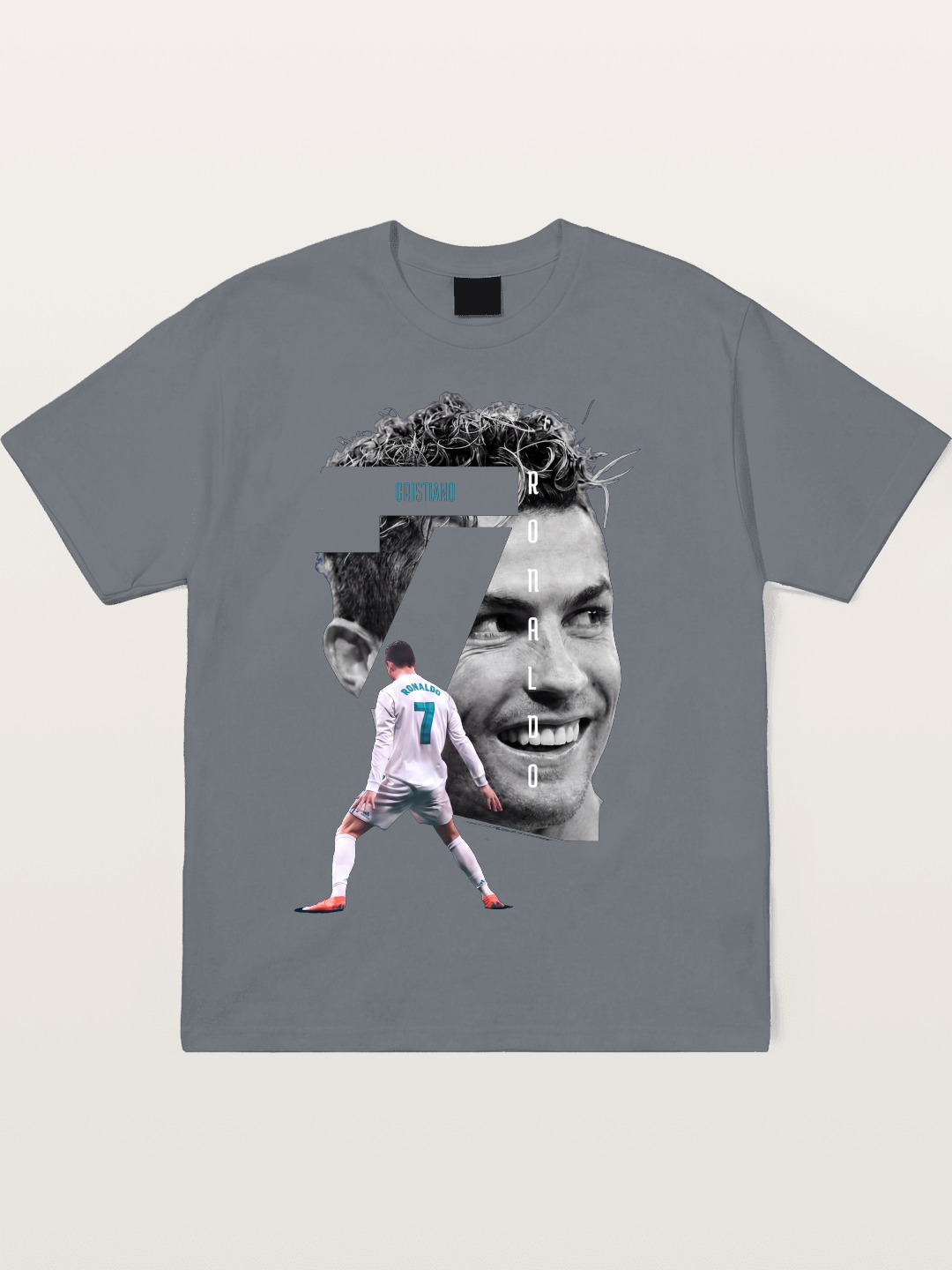 Cristiano Ronaldo 7 Number Montage Cotton T-shirt