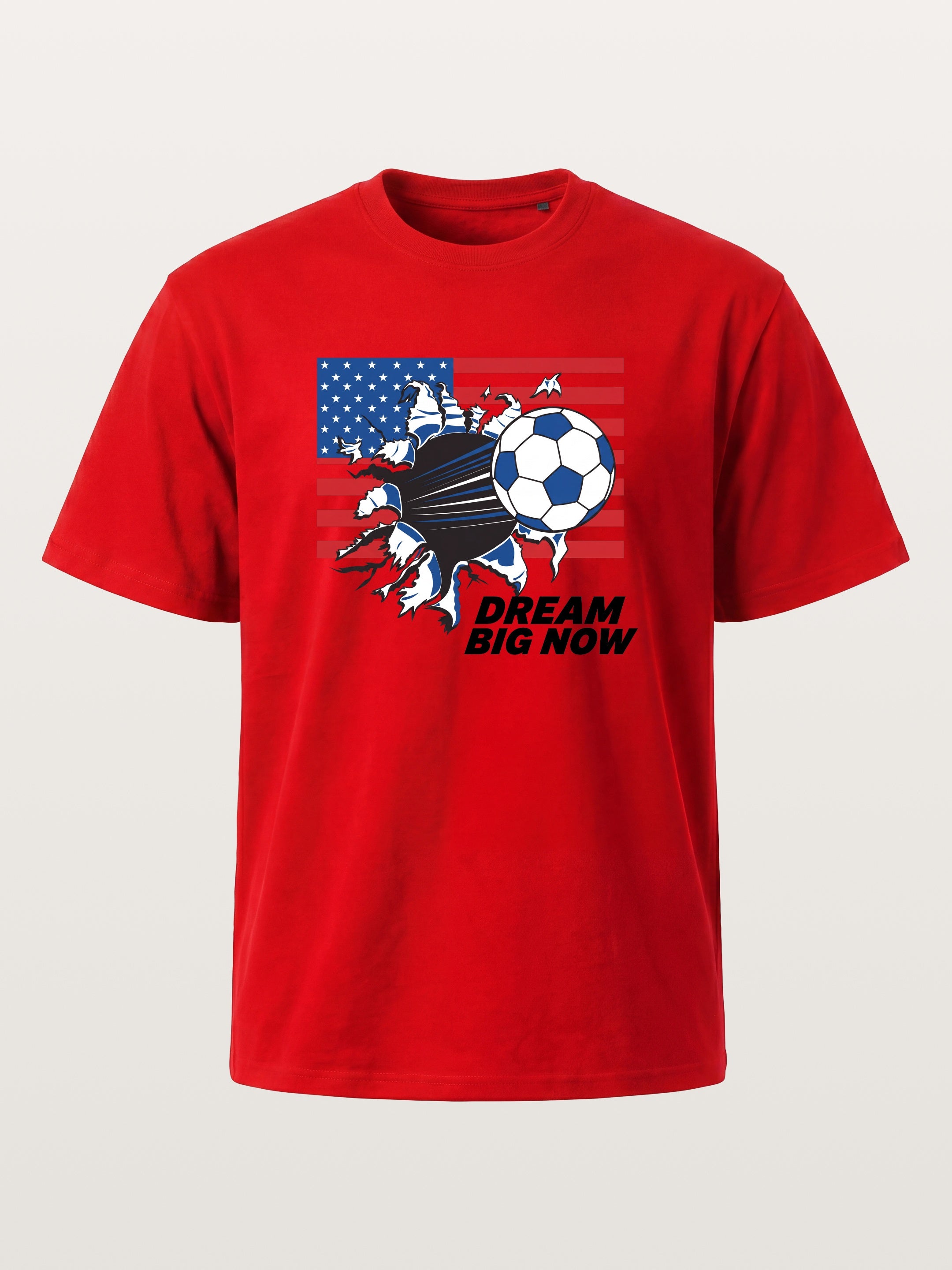 Torn Flag Soccer Explosion Design Cotton T-shirt