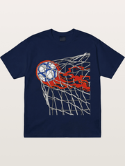 Flaming Goal Net Illustration Gildan T-shirt