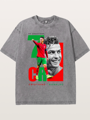 Ronaldo Portugal Colors Portrait Washed T-shirt