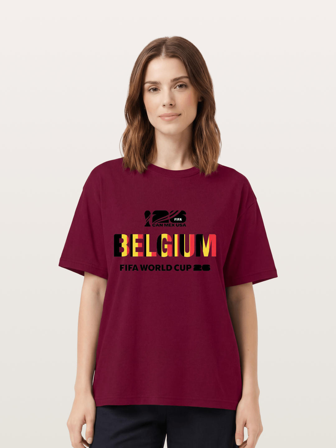 Belgium 2026 Flag Pattern Print Gildan T-shirt