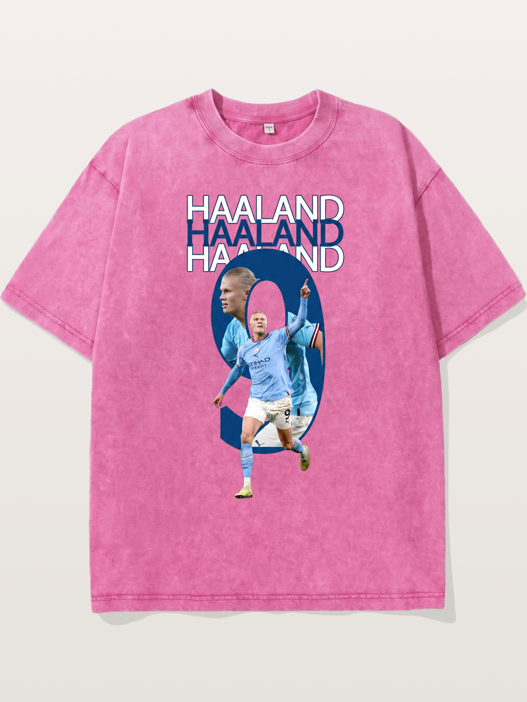 Haaland Man City Number 9 Art Washed T-shirt