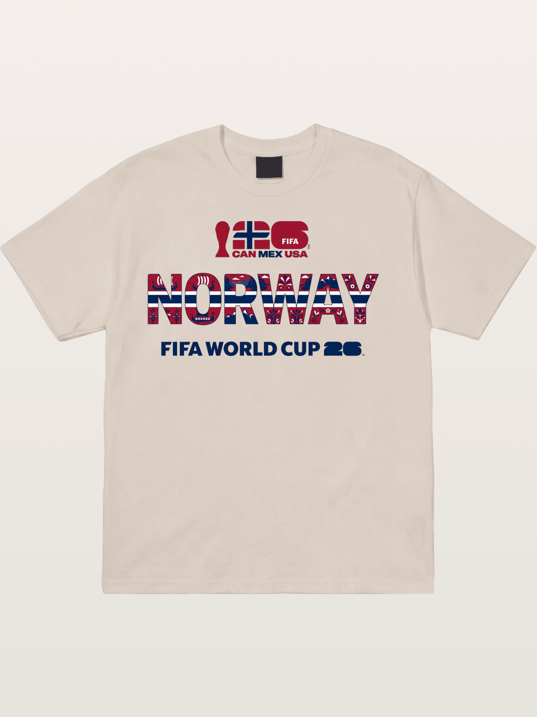 Norway 2026 Folk Pattern Print Cotton T-shirt