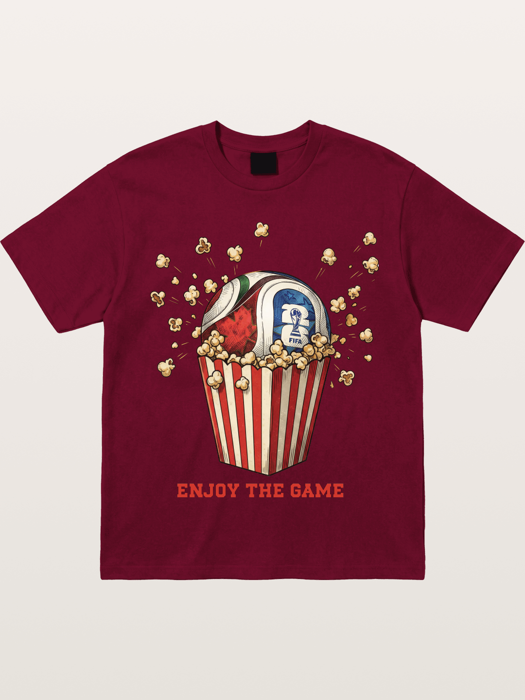 Soccer Ball in Popcorn Bucket Gildan T-shirt