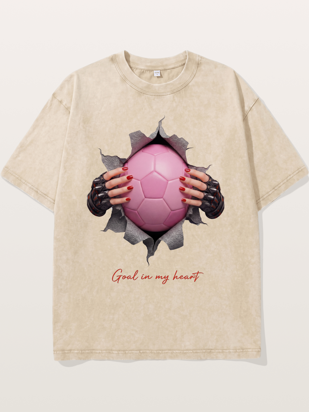 Pink Soccer Goal In My Heart Washed T-shirt