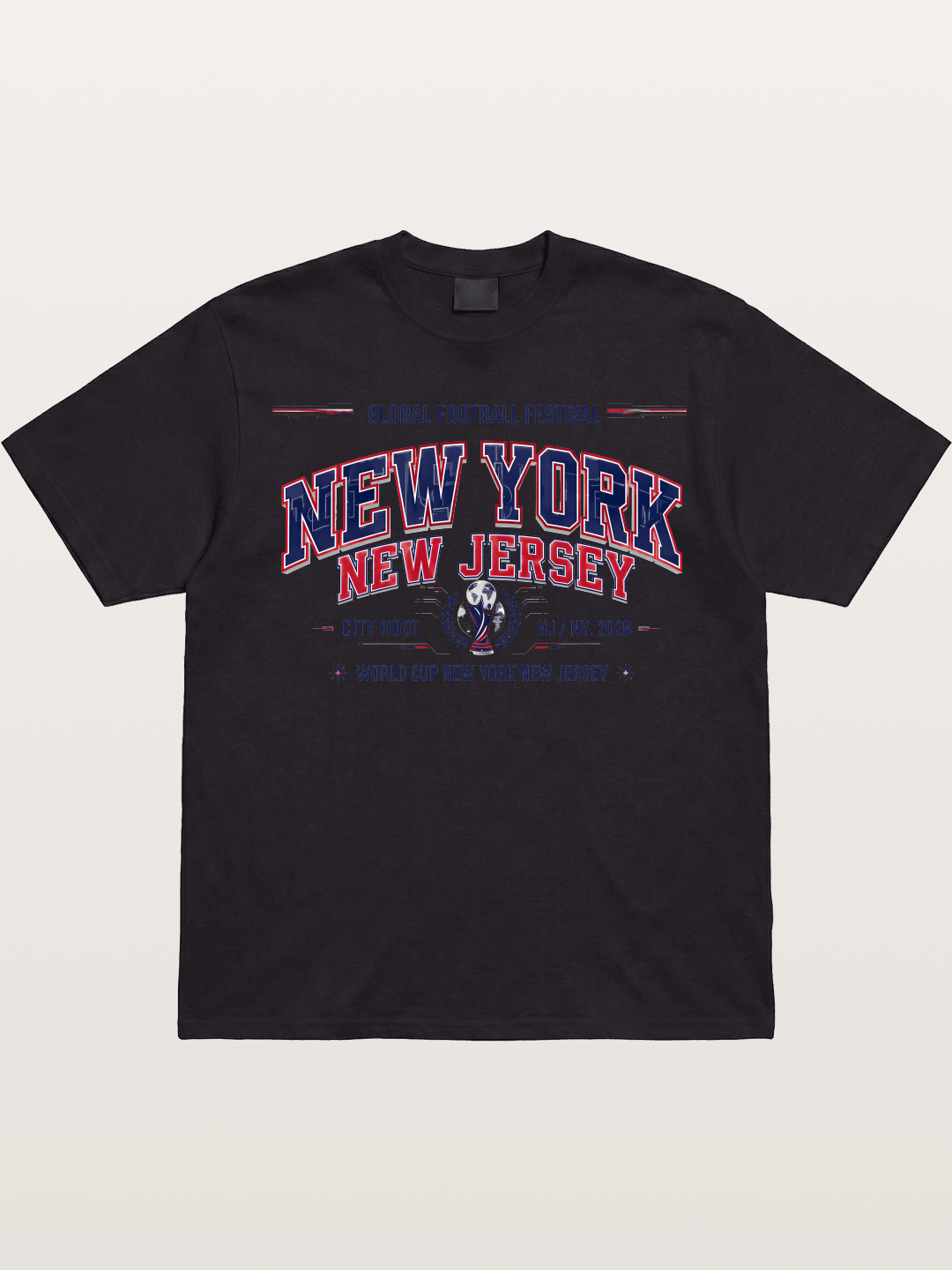 NYC New Jersey 2026 WC Badge Gildan T-shirt