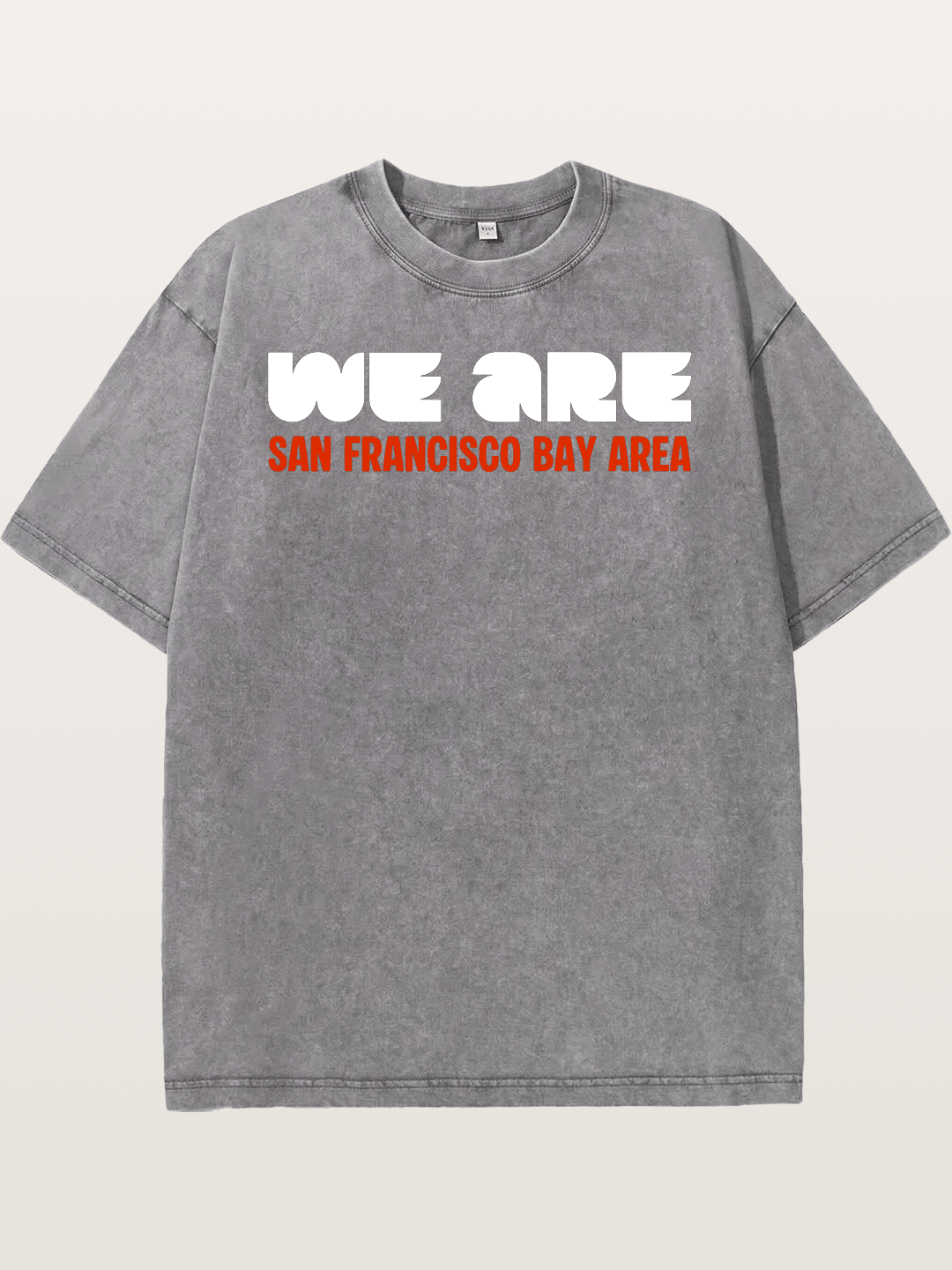 San Francisco Bay Area Red Text Washed T-shirt