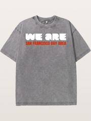 San Francisco Bay Area Red Text Washed T-shirt