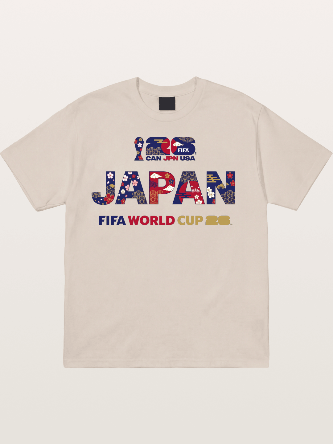2026 World Cup Japan Sakura Typo Cotton T-shirt