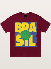 Grunge Brazil Soccer Text Card Gildan T-shirt