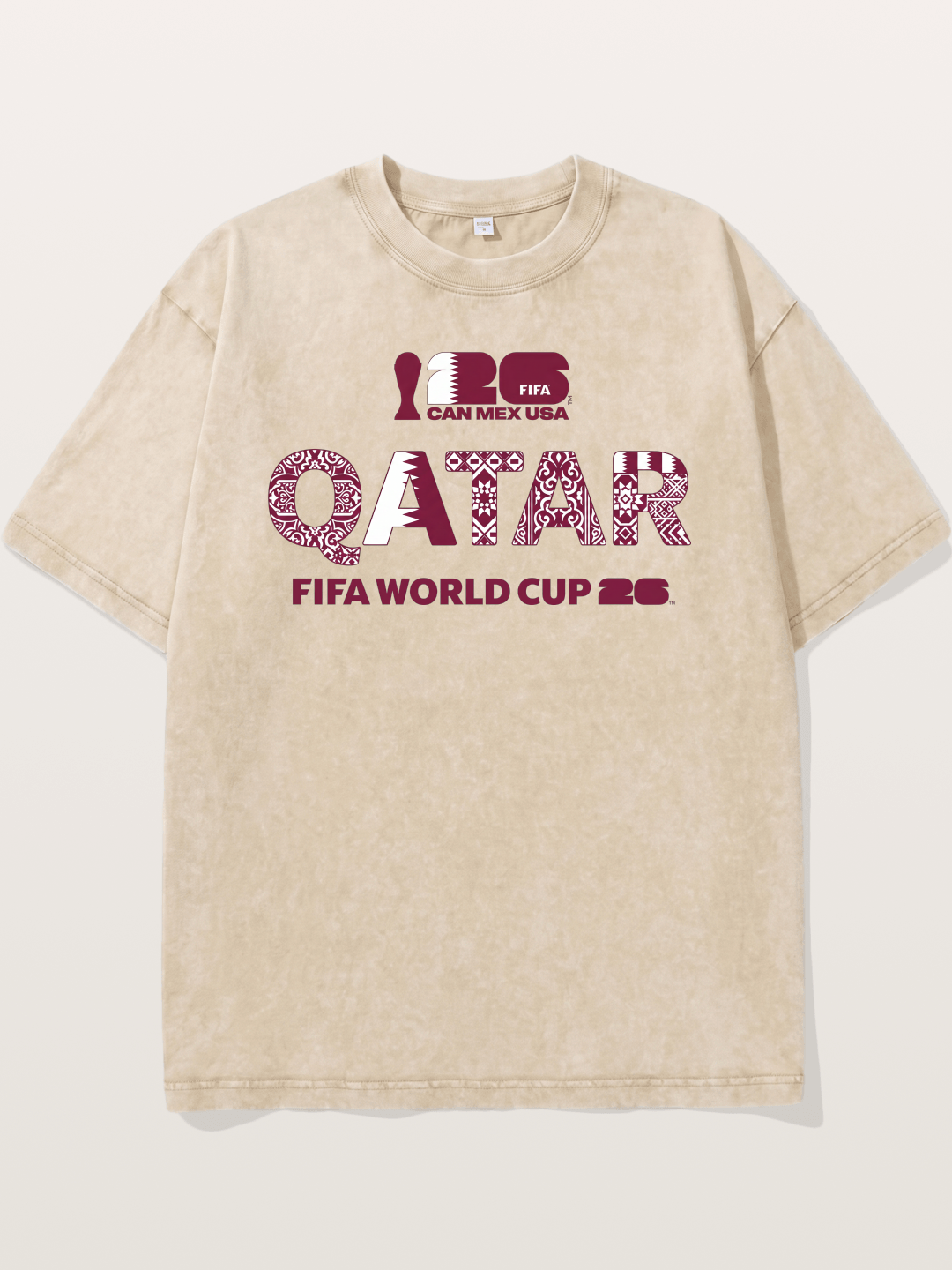 Qatar 2026 Geometric Ornament Art Washed T-shirt