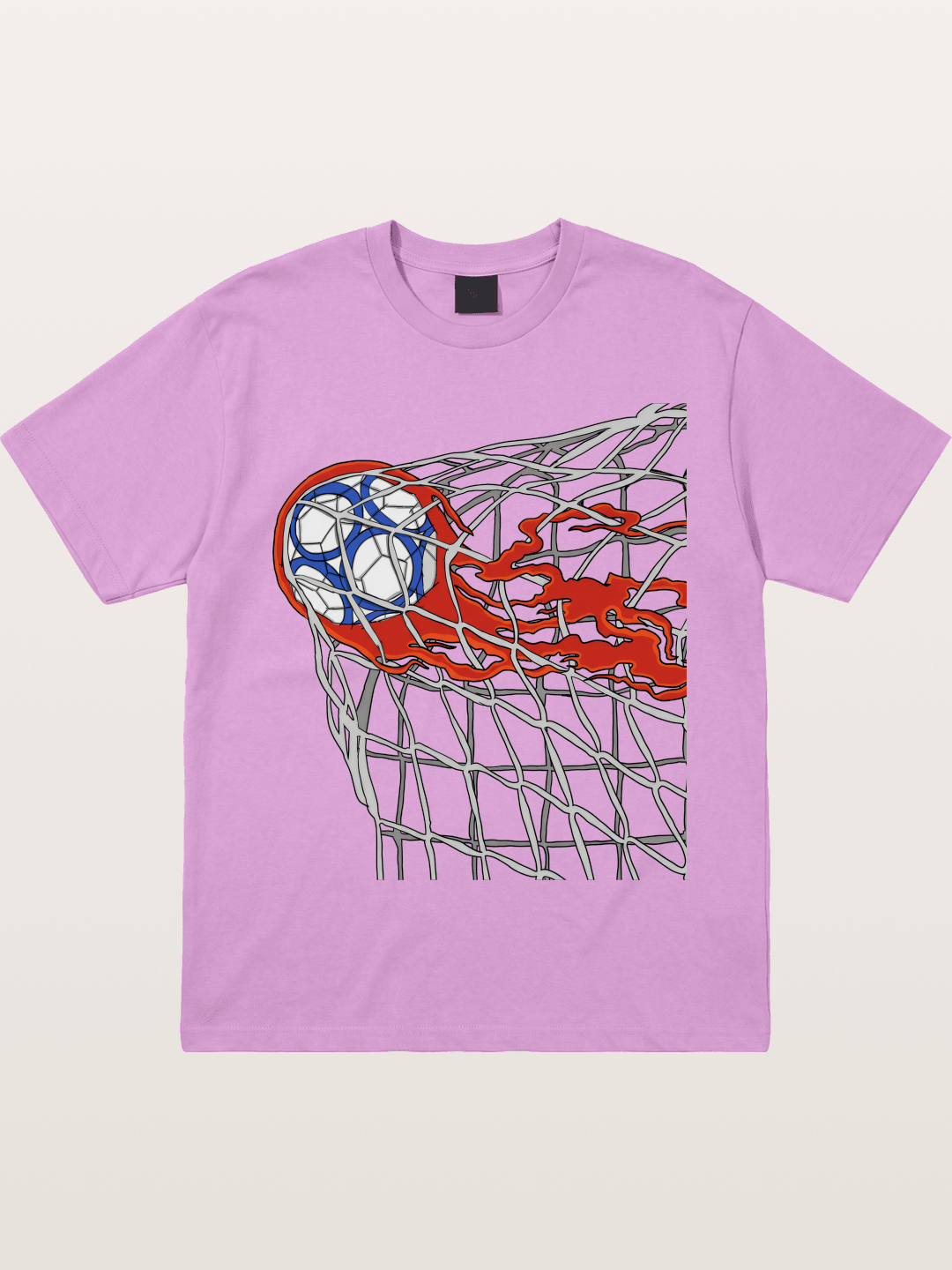 Flaming Goal Net Illustration Gildan T-shirt