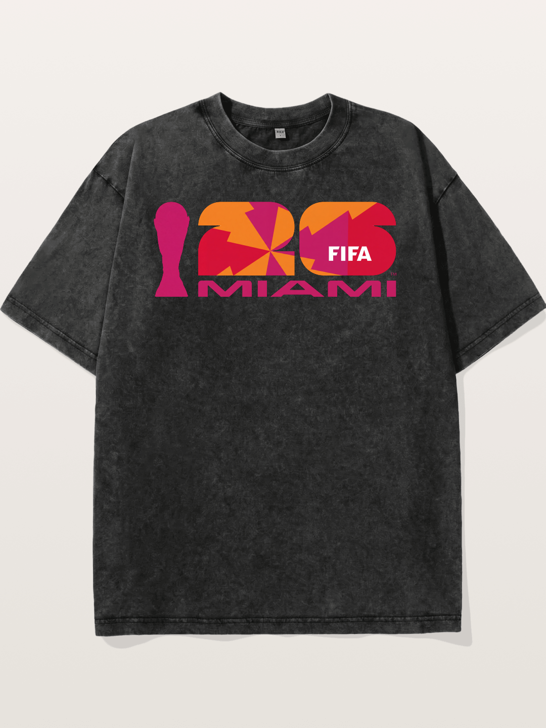 Miami WC 2026 Colorful Geometric Logo Washed T-shirt