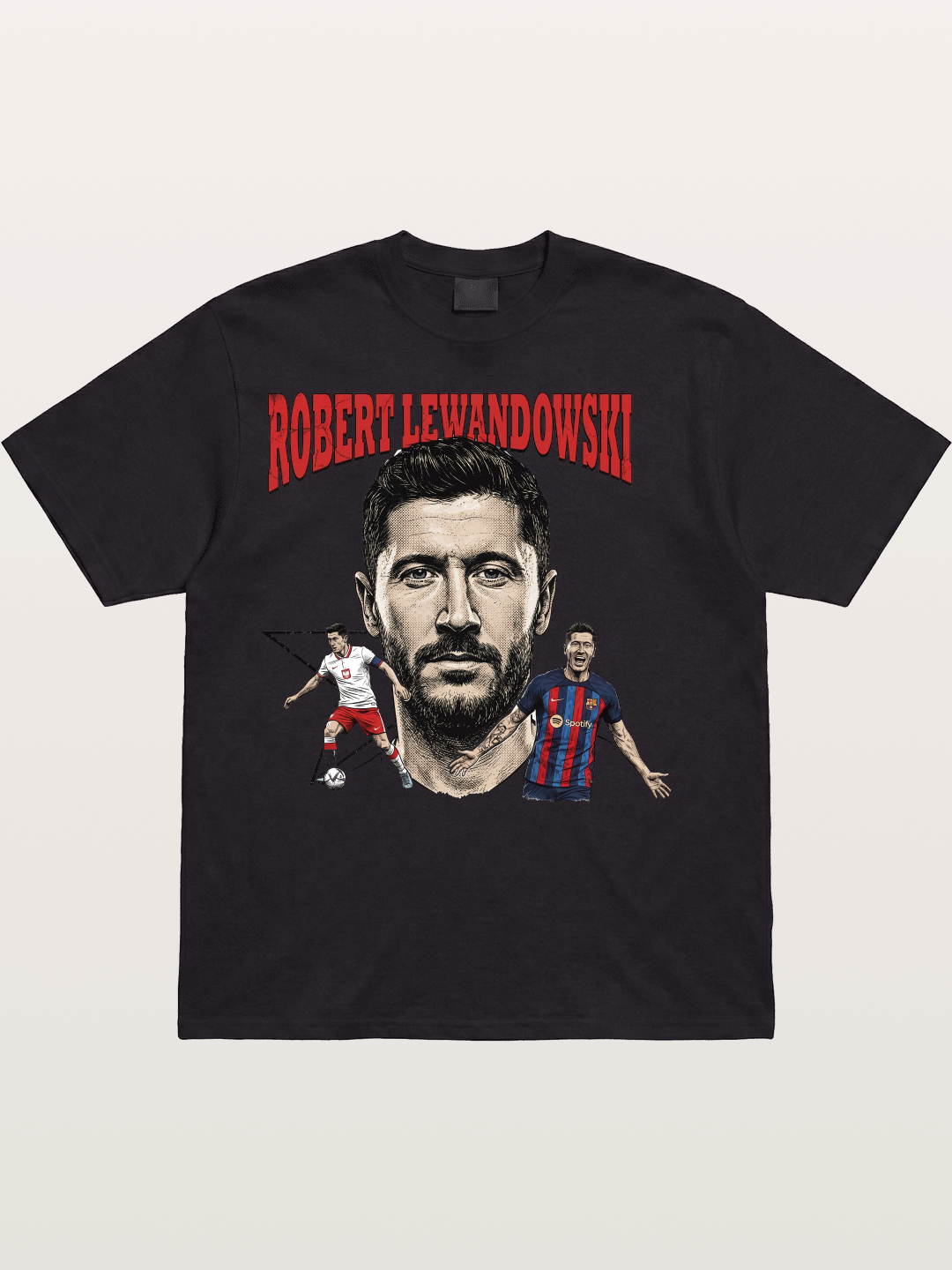 Robert Lewandowski Football Art Cotton T-shirt
